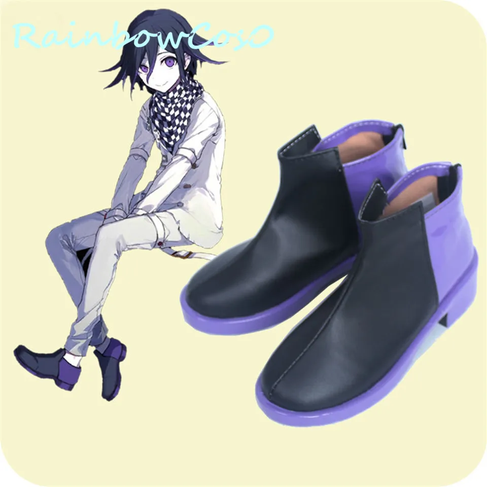 Rainbowcos0 Cosplay topánky Danganronpa v3: Zabíjanie harmónie Ouma Kokichi Boots propags Game Anime Halloween