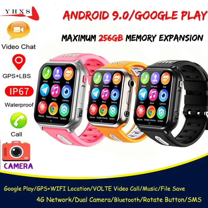RAM 2GB ROM 16 GB Google Play 4G SIM Card SIMT SMART GPS TRACE LOCTION MEN Dieťa Študent Smartwatch Camera Vo videu SOS Call Pozerať sa
