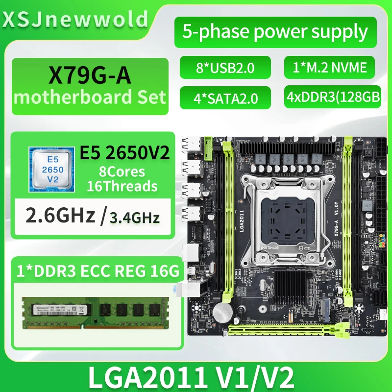 RAM DDR3 ECC Reg 16g 1600MHz Memory E5 2650 V2 LGA 2011 E5 2650 V2