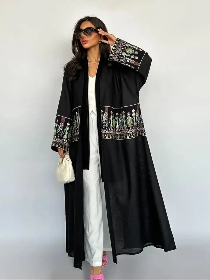 Ramadan Eid Open Kimono Abaya Dubai Luxury 2024 Moslim Abayas pre ženy Kaftan šaty kebaya islam oblečenie rúcho femme Musulmane