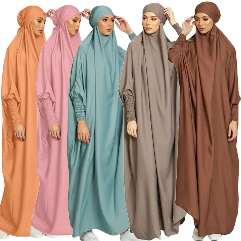 Ramadan Jilbab Muslim One Piece modlitebné šaty Ženy Khimar Hidžab Fullcoved s kapucňou Abaya Dubai niqab Islam Modest Djellaba