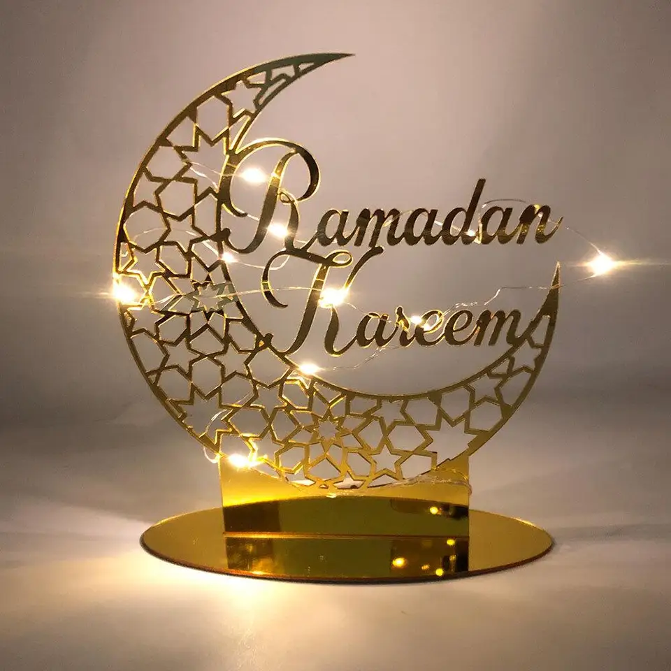Ramadán Kareem akrylová ozdoba ramadánov pre domáce Islamské moslimské zásoby Eid Al Adha uprednostňuje dary Eid Mubarak dary