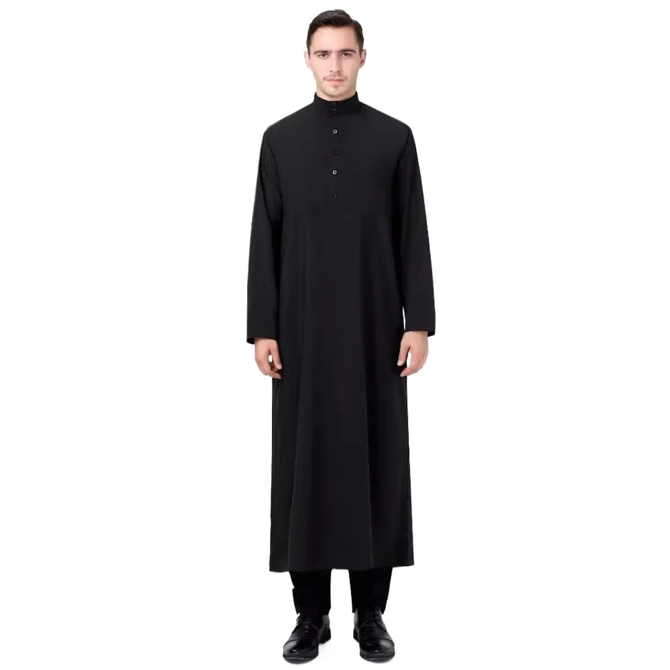 Ramadán Stredný východ Islamský odev uvoľnený s dlhým rukávom Moslimské modlitebné oblečenie Dubaj Saudská Arábia Turecko Pakistan Kaftan Thobe