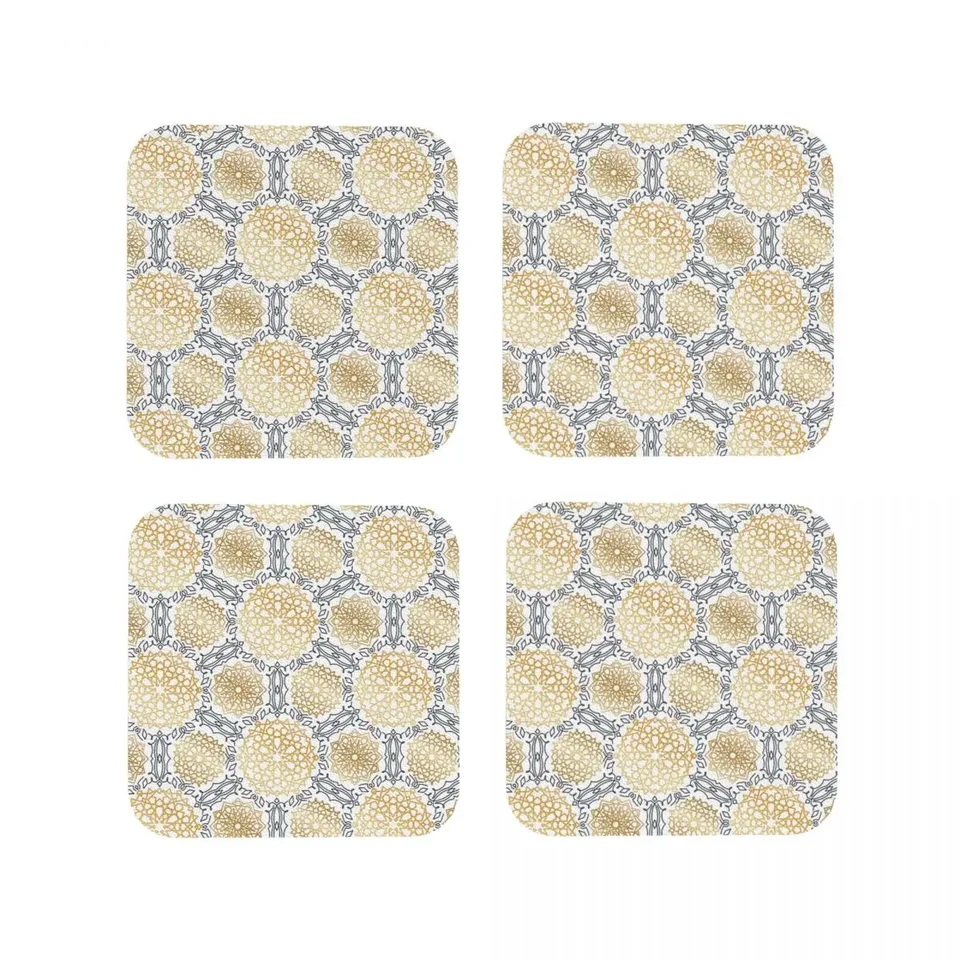 Ramadán téma Coasters kávové rohože sada 4 prestieraných pohári