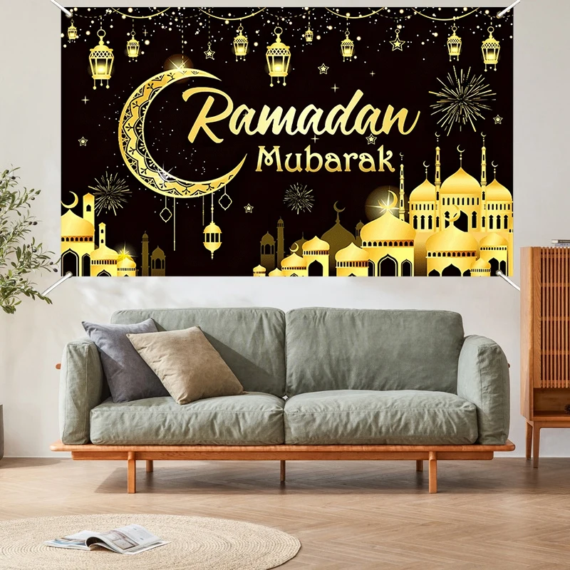 Ramadán visiaci handrička obývacia izba pozadie tapiséria eid Mubarak Party Dodávky nástennej dekorácie 2025 Ramadan visiaci handričku