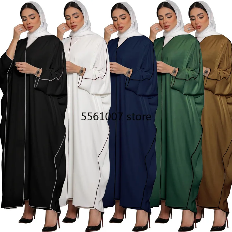 Ramadánske kontrastné črepy pre ženy, moslimské kimono, Abaya, Dubaj, Turecko, islam, arabčina, jalabiya, ženské oblečenie