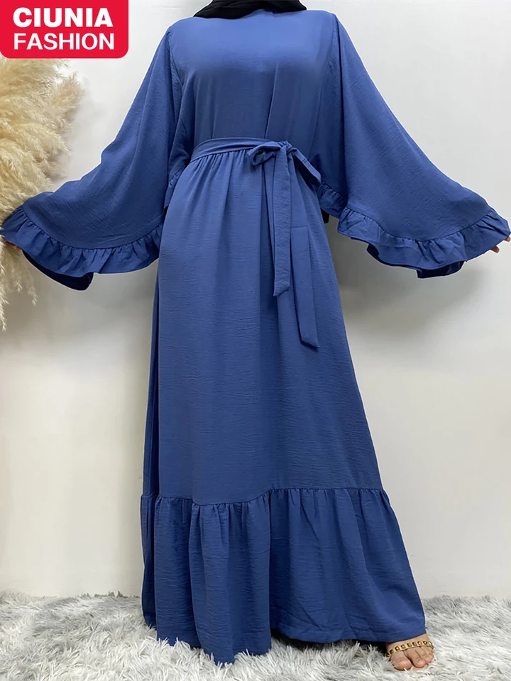 Ramadánske šaty kimono moslimské dámske odevy plášťové rukávy Elegantné abaya morčacie dubaj kaftan marocká kaftan žena šaty