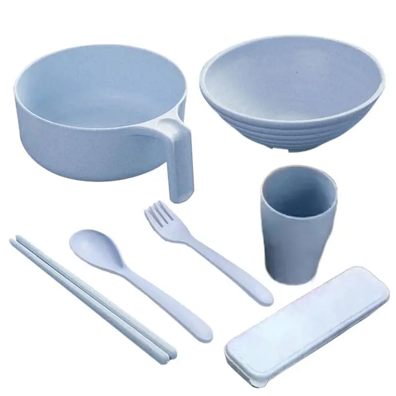 Ramen Cooker Bowl Set Ramen Instant Noodle Bowls Ramen Noodle Mikrovlnná misa Set s paličkou lyžičkou pre Ramen Pho Udon Soba