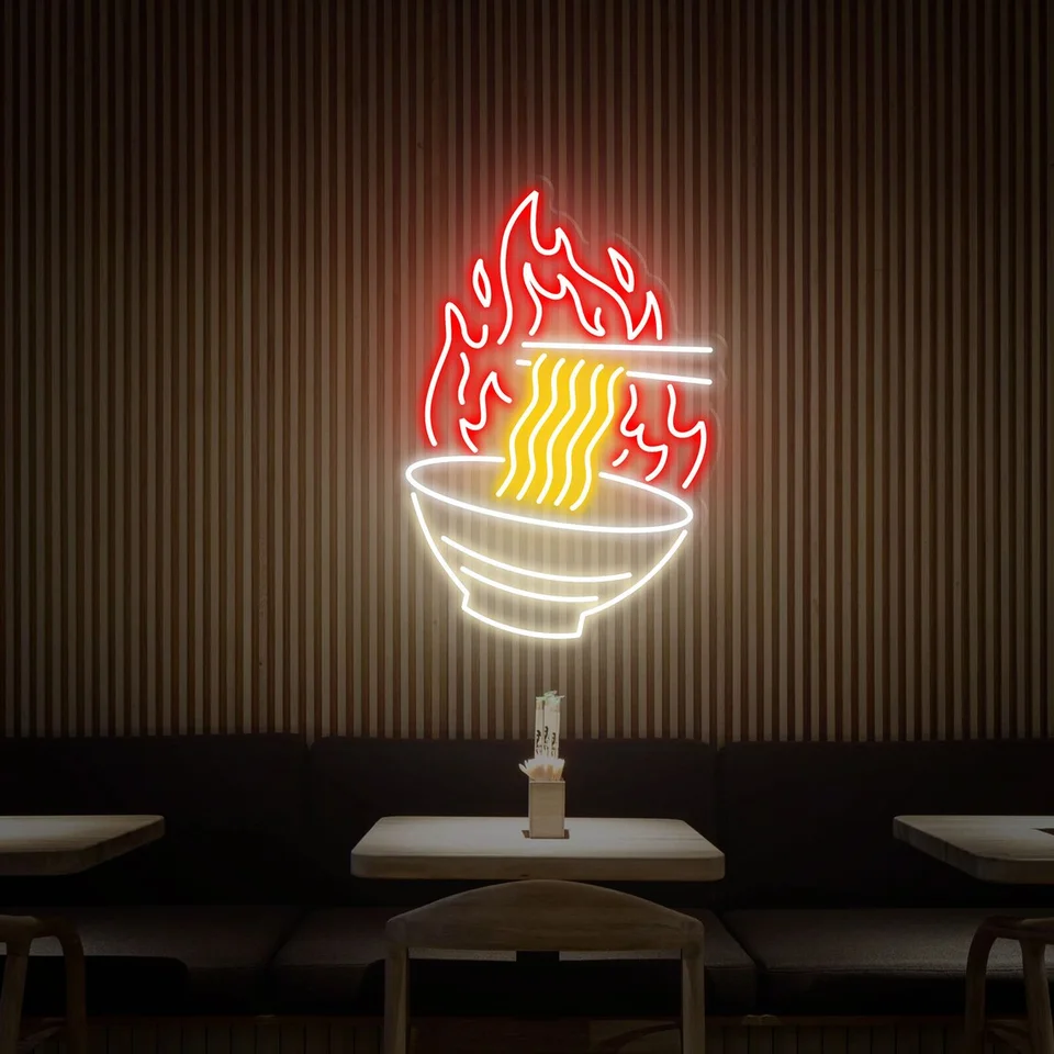 Ramen Neon Sign Ramen Japonské rezance neónové značka Vlastné rezance Neon Sign Restaurant Bar Decor Domovod
