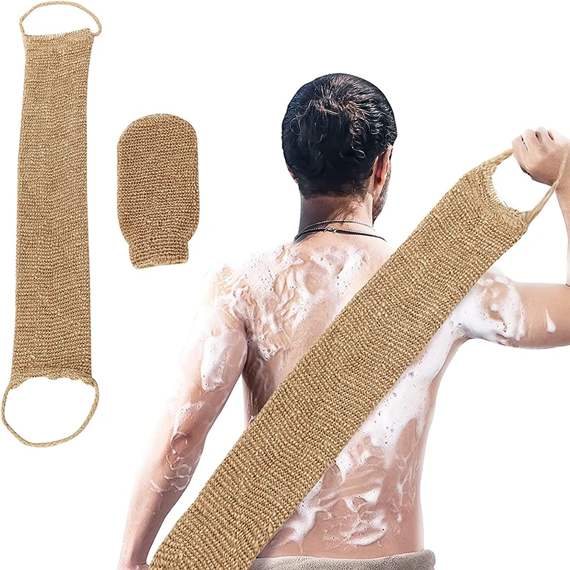 Ramie Jute Bath Uterák Sprchový uterák Zadné telo Odlupujúci opasok Sprchovací práčku pre čistenie tela v kúpeľni Sprchovací remienok