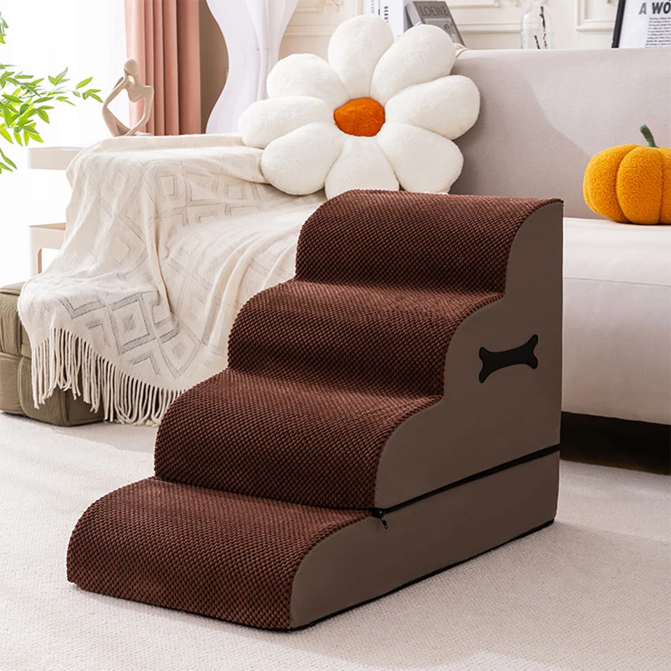 RAMP PET STAIRY 4-TRIERS STAIRY NEZMAZENÉ PSI NEZAUČENIE RAMPERS RAMP pre vysokú posteľ a gauč zips odnímateľný pre psov pre psov