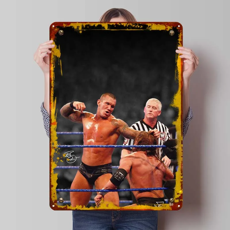 Randy Orton a Triple H Metal Sign Sports Plagát Nový dekor Znaky Tinplate Znaky pre nástenné umenie dekorácia Vintage kovový tanier