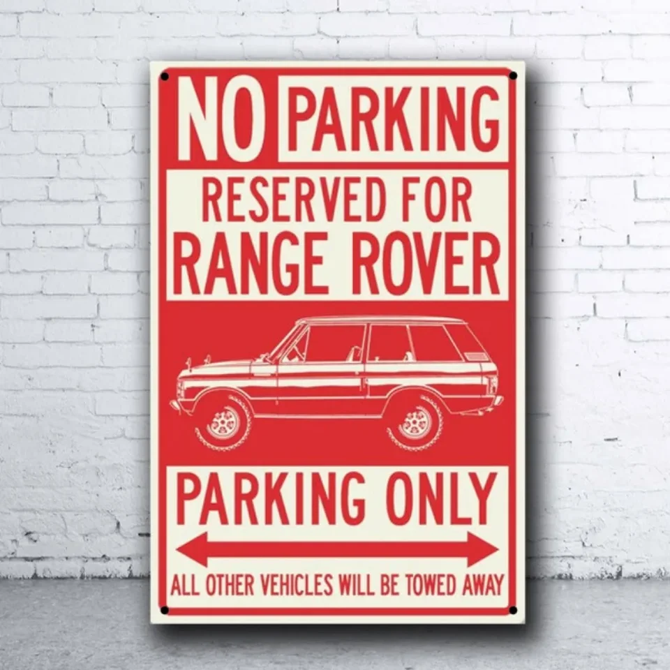 Range Rover Classic vyhradený parkovisko Iba cínová značka Pub Pub Domov kovový plagát nástenné umenie výzdoba
