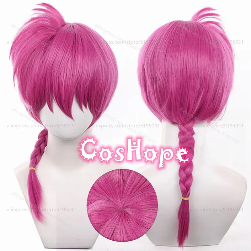 RANMA1⁄2 RANMA Žena COSPLAY WIG 15 cm Stredne dlhé vopred spletené vlasy ružová ružová parochňa Cosplay cosplay anime tepelne syntetické parochne