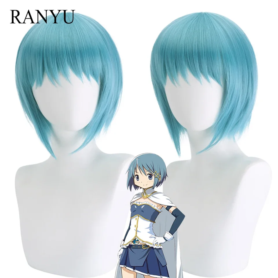 Ranyu Ženy Syntetické Syntetické krátke krátke krátke modré anime cosplay cosplay nadýchané vlasy odolné voči tepelnému parochne pre večierok