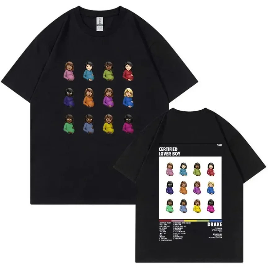 Rapper Drake certifikovaný Lover Boy Album Tlač grafiku Tieňru unisex hip hop módne tričko Pánske 100% bavlnené tričká