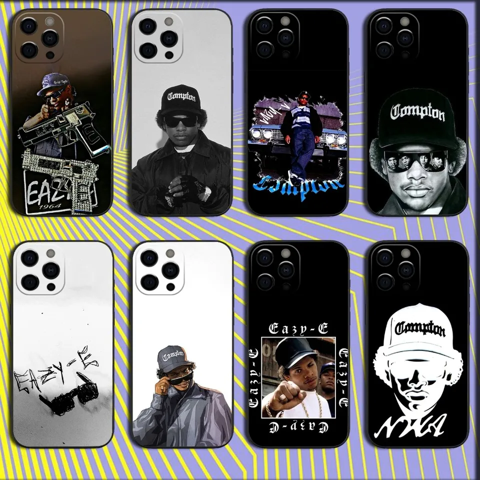 Rapper E-Eazy E Pase pre iPhone 16,15,14,13,12,11, Pro, X, XS, Max, XR, Plus, Mini Soft Black Cover