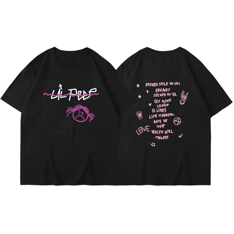 Rapper Lil Peep T košele Men Menžené módne tričko bavlnené tričko Hip Hop Tops Tee Music Tees Pánske oblečenie Summer Streetwear