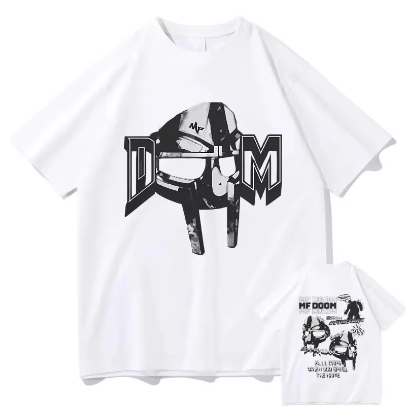 Rapper MF Doom Doomsday Grafické tlačové tričko Men ženy Hip Hop Casual Nadmerné nadmerné vrcholy Tees Muž z bavlny krátke rukávy pánske tričko