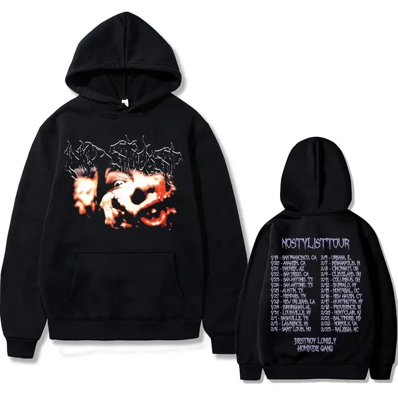 Rapper ničí osamelý nostylista 2023 Grafická mikina muži Hip Hop Hop Hopized Mukirka mužských módnych pouličných mikín Man Streetwear