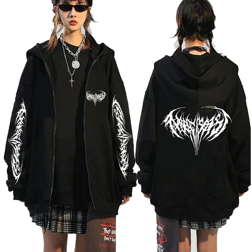 Rapper playboi carti narcis Grafická zipsová mikina Men Ženy Hip Hop Hopized Zip Up Mikina mužská móda vintage bunda