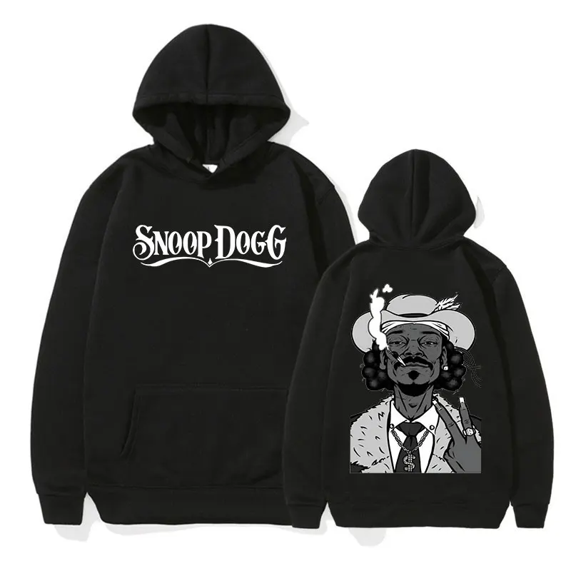 Rapper Snoop Dogg Cartoon Hoodie Pánske ženy s dlhým rukávom Príležitostné pullové mikina módne hip hopové nadmerné mikiny Streetwear