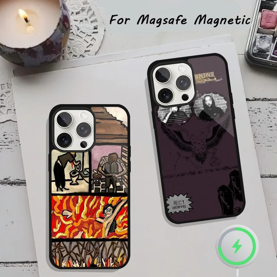 Rapper Suicideboys Telefón puzdro pre iPhone 15 12 13 14 11 Pro Plus Max Magsafe Magnetic Wireless Shell