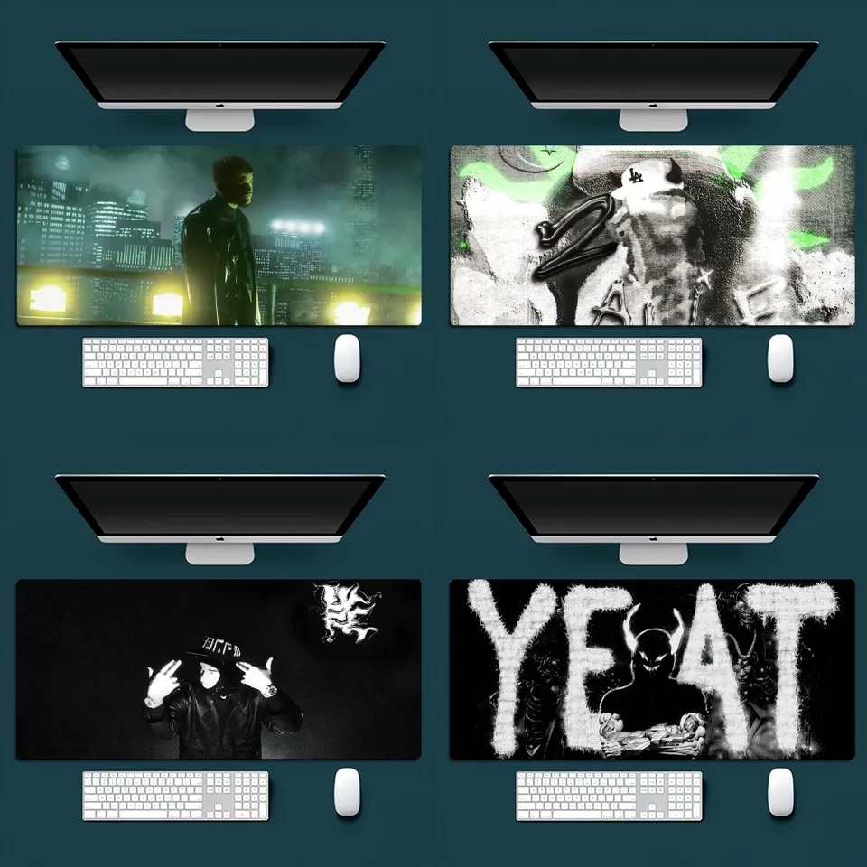 Rapper Yeat 2093 Afterlyfe MousePad Office Malé veľké veľké počítačové počítačové klávesnicu Mouse Game Gum Guma Anti-Slip Myši Myt Big