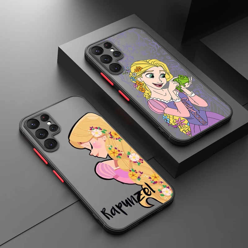 Rapunzel Disney Princess pre Samsung S24 S23 S22 S21 Ultra S20 Fe S10 Plus Lite 4G 5G Frosted Trivece Cover Capa Fundas