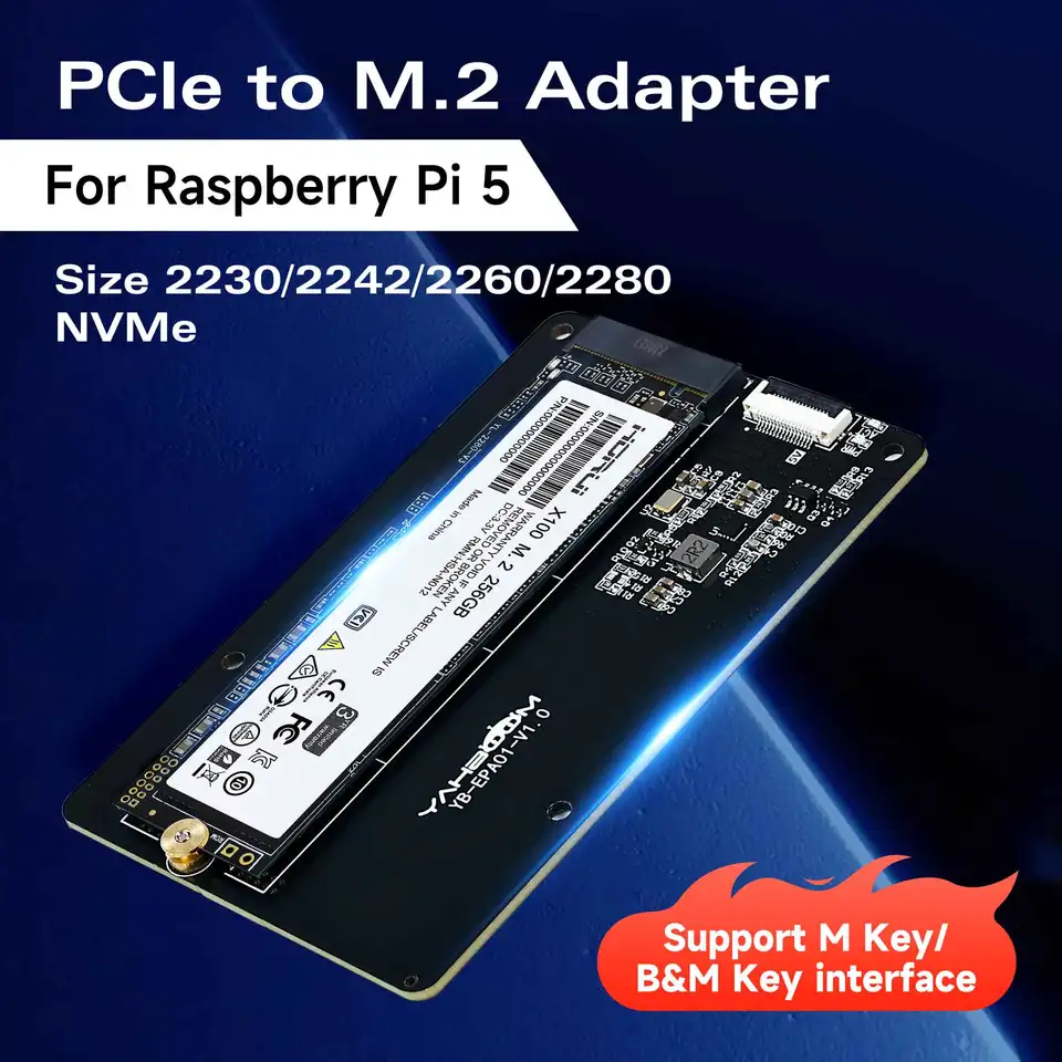 Raspberry Pi 5 vyhradené PCIe M.2 NVME SSD SSD SOLT-State Expansion Board s podporou kábla FPC Active Cooler pre RPI 5