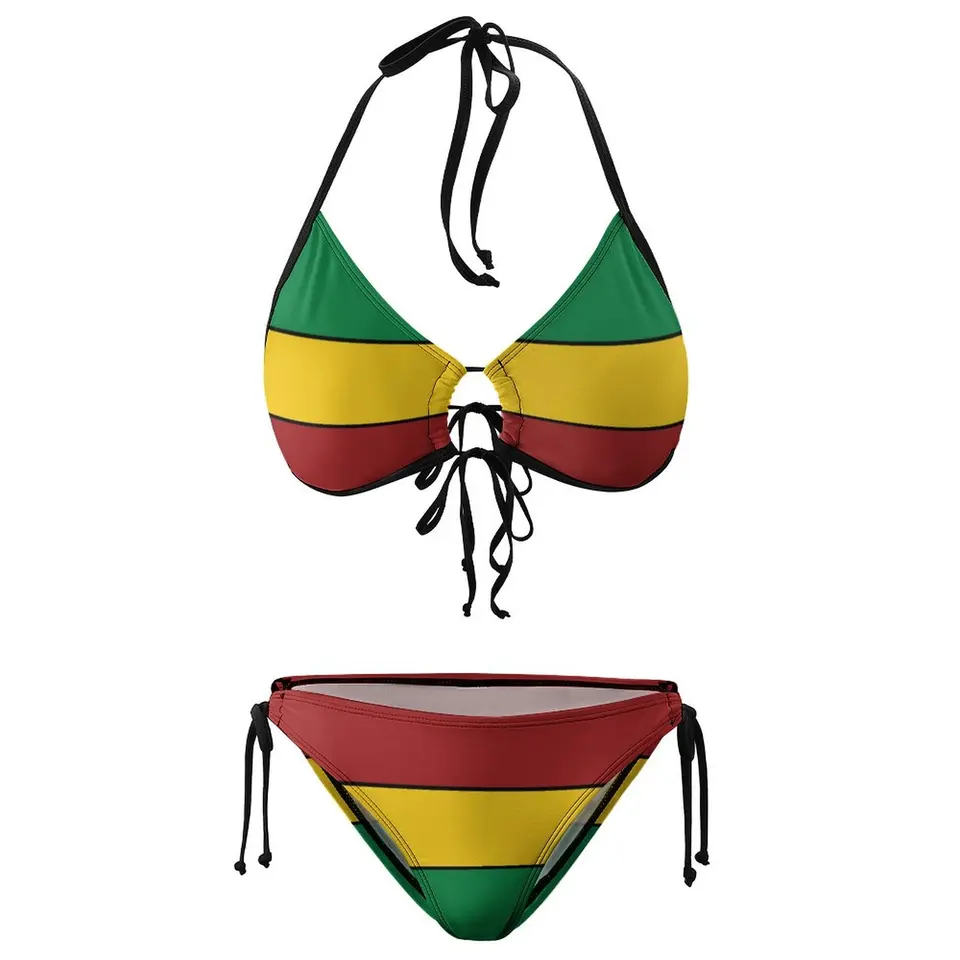 Rasta Stripes Bikini plávajúce kostým Novinka exotické bikiny Zábavné noviny plážové oblečenie špičkové plavky