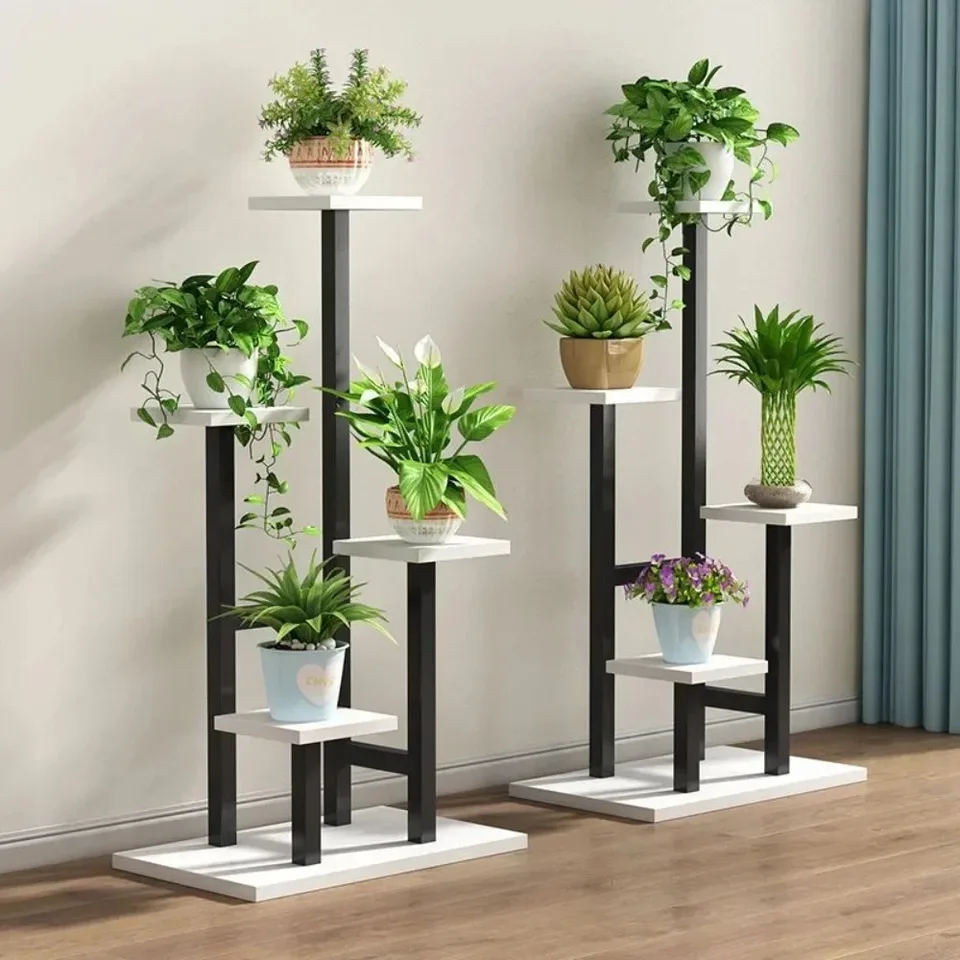 Rastlinné stojany na vnútornú podlahu stojaci balkón Balkón Kvetiny Domácnosť Viacvrstvový stojan na rastliny viacerých črepnín Plant Display Police