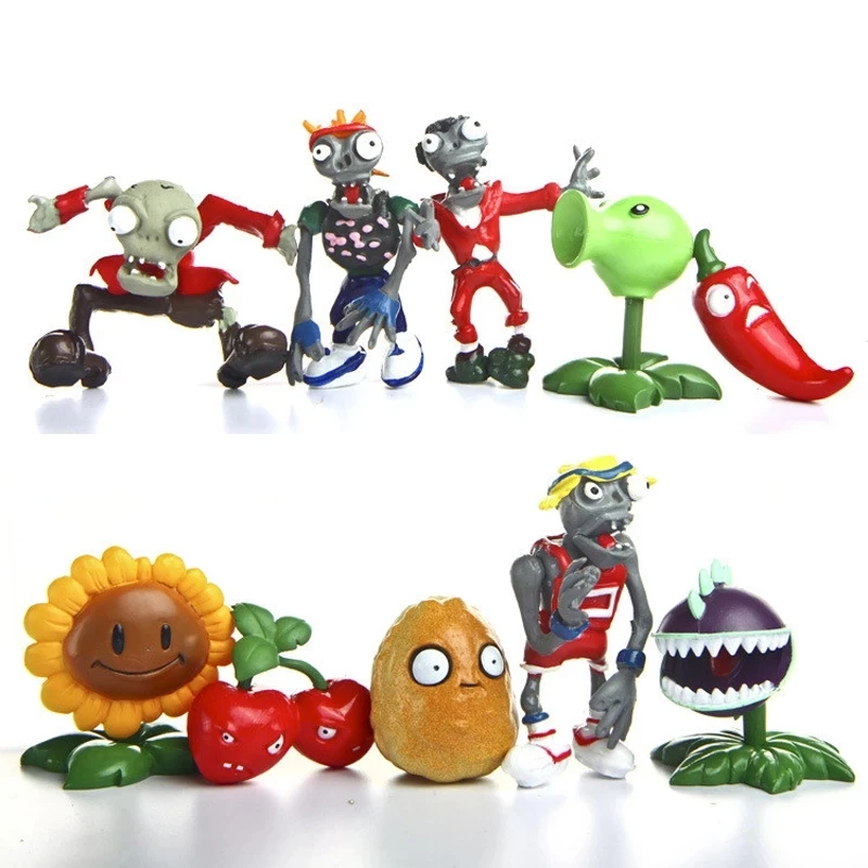 Rastliny 10ks/veľa rastlín vs Zombies PVZ Figure Hračky a zombie peashooter Cherry Bomb