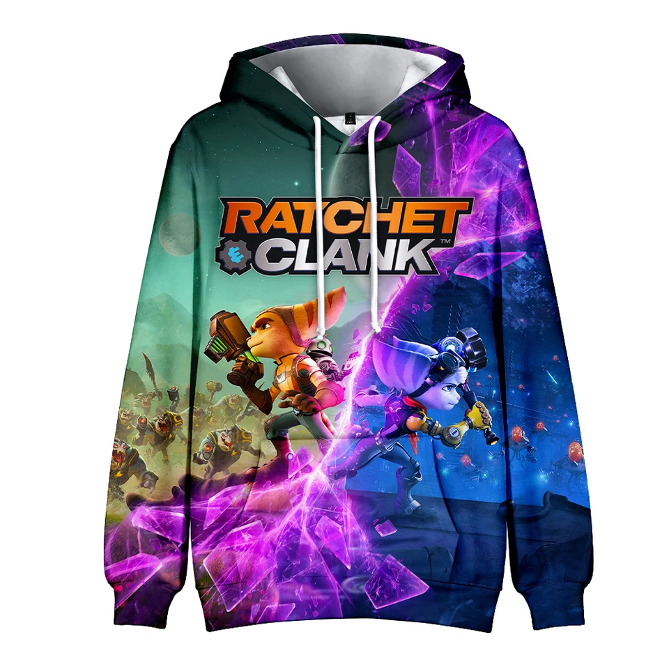 Ratchet & Clank: Rift Apart Hoodies 2023 Merch Tlač unisex módne vtipné príležitostné mikiny