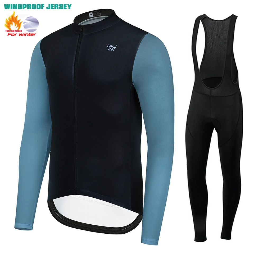 Raudax Zimné s dlhým rukávom Cycling Clothing Termal Fleece udržiavajte teplú cestu na bicykli športové oblečenie horských bicyklov Ropa de hombre