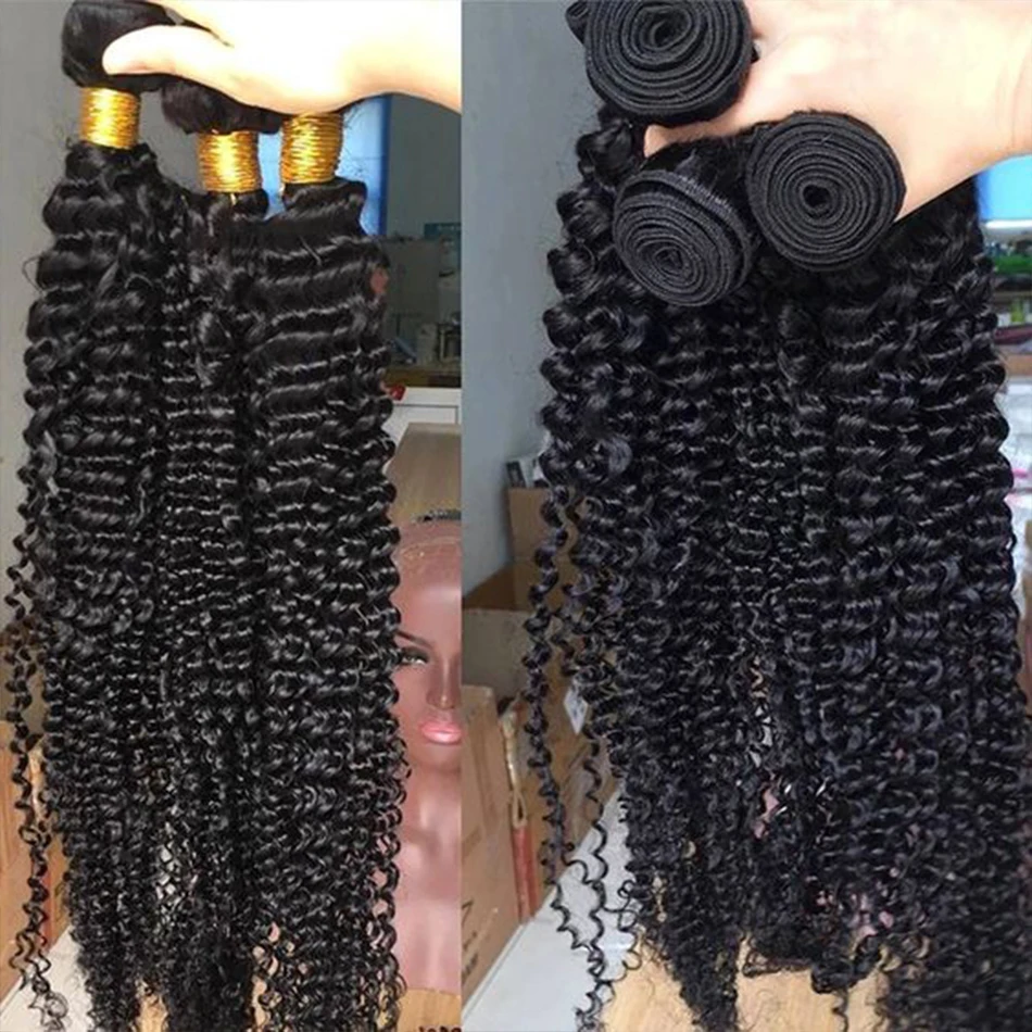 RAW Indian Kinky Curly 3 4 Balíček sa zaoberá 100% remy ľudské vlasy výstredné kučeravé zväzky