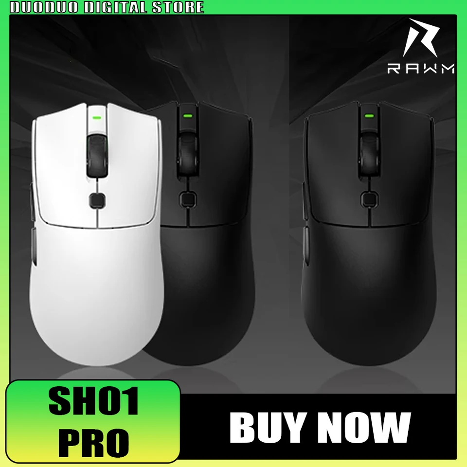 RAWM SA-SH01 Pro Wireless Mouse 8K Troj režim PAW3950 Senzor hazardná myš Light Hmotnosť nízke oneskorenie FPS PC PC Gamer Accessories Office