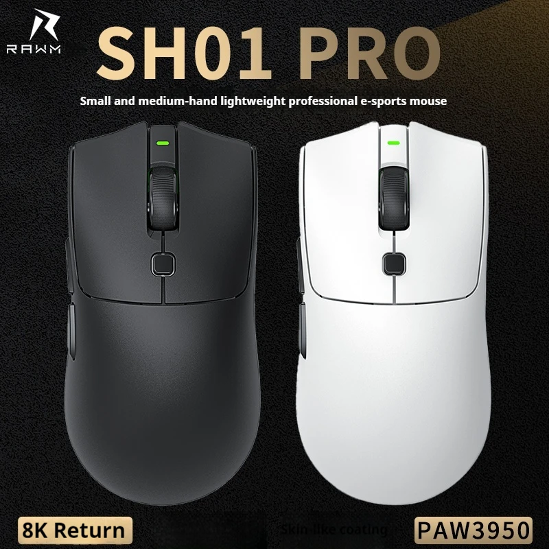 RAWM SA-SH01PRO Gaming and Esports Mouse PWA3950 Nordic 52840 Horúca swapfable Micro Small Handheld Computer Periférne periférie ergonómie