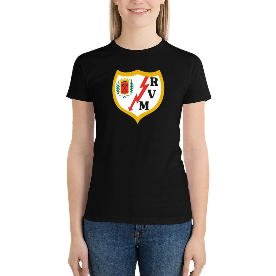 Rayo Vallecano Futbol Flag Coat of Arms Tričko estetické oblečenie letné top top plus veľkosti topy móda žena