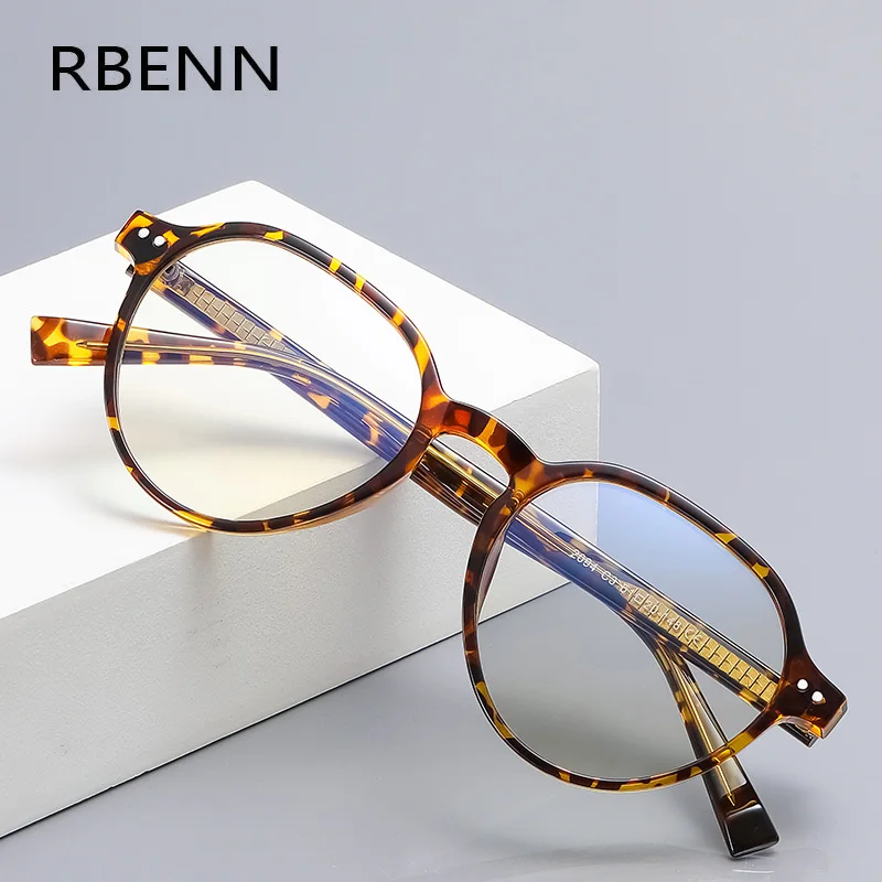 Rbenn Retro TR90 Anti Blue Light Blokovanie okuliarov Čítanie Ženy počítač Optika okuliare okuliare na predpis okuliare Men PFD2094