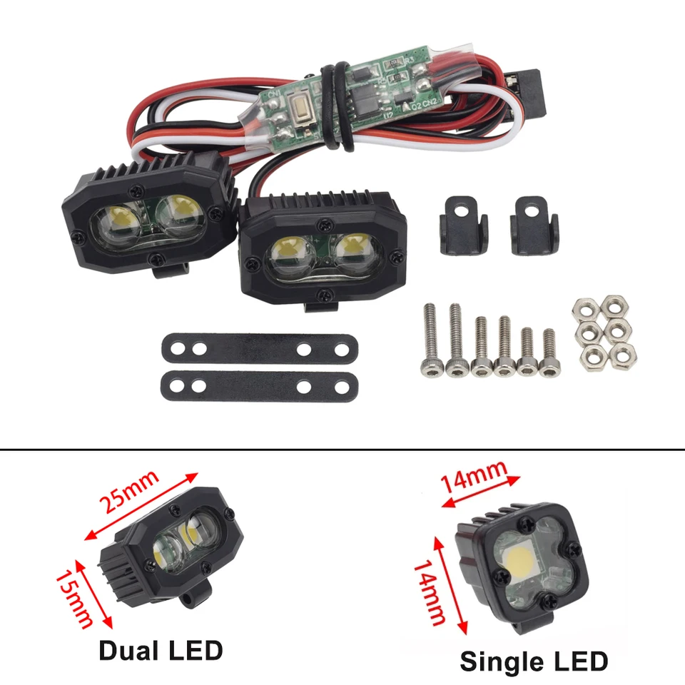 RC auto svetlé svetlá LED svetla svetlometom pre 1/10 RC Crawler Axial SCX10 90046 TRX4 TRX6 SCX10 III AXI03007 WRATH YK4082