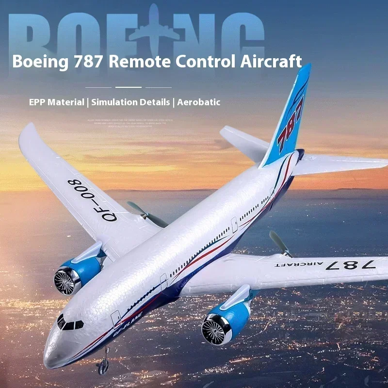 RC Boeing 787 Glider QF008 2.4G Elektrické diaľkové ovládacie lietadlo Troj-kanálové pevné krídlo lietadlové lietadlá modelka