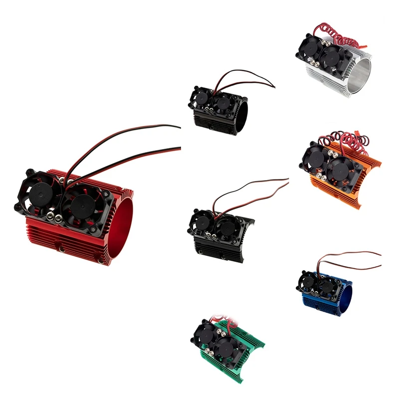 RC CAR 41-43 mm duálny ventilátor chladiča chladiča pre vysokú rýchlosť 1: 8 Motor Traxxas Summit Big S E-Revo Big E