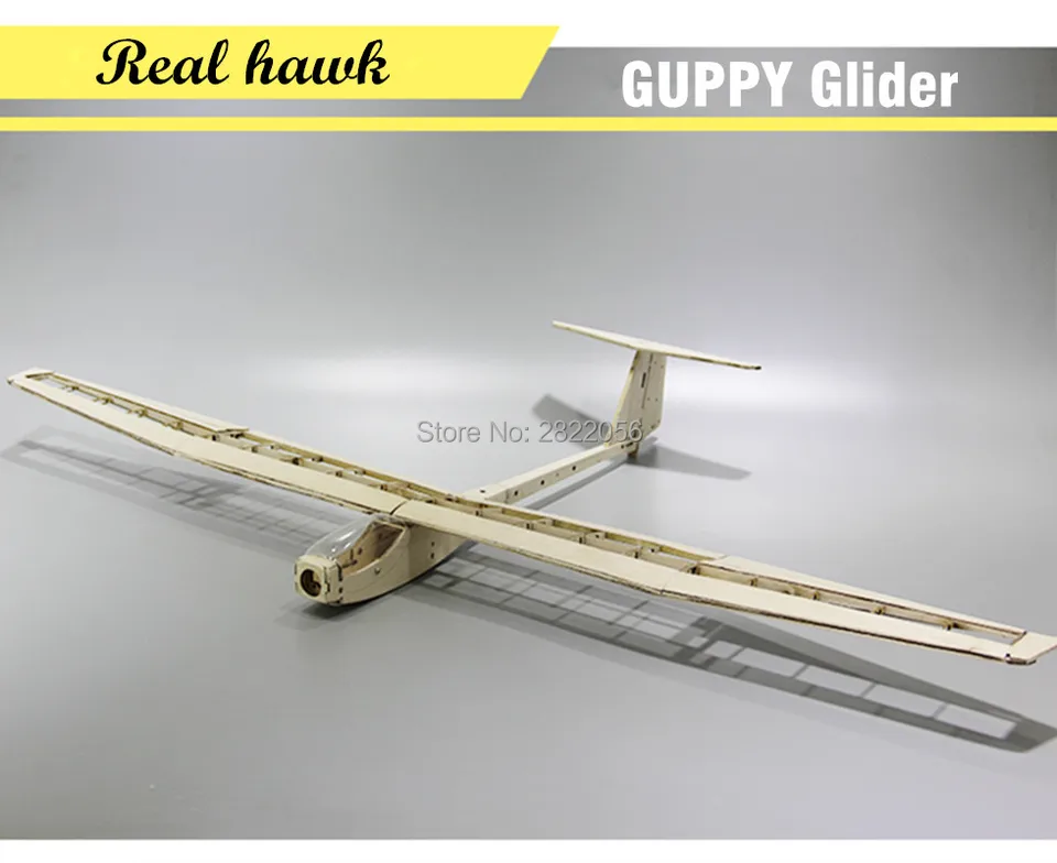 RC Lietadlá laser strih Balsa drevené DIY KIT WINGSPAN 1040 mm Guppy Glider Frame Model Building Kit