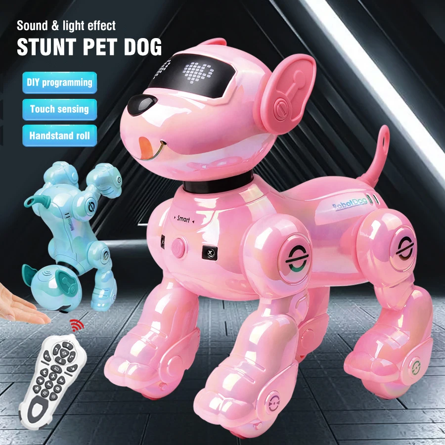 RC Robot Dog Intelligent Touch Programming Walking Singing a Dancing Pet Pet Pet Pet With Light Music Hračky darček