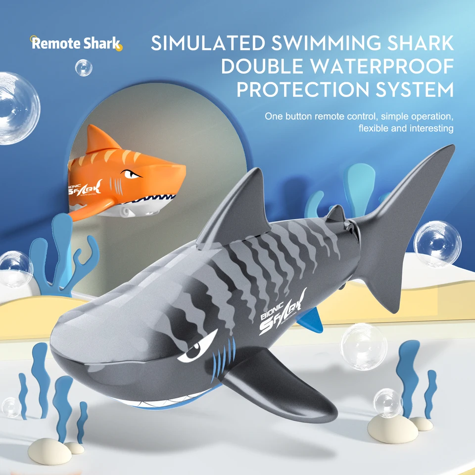 RC Shark Toy Waterfroof Mini diaľkové ovládanie Elektrické bionické ryby sa môžu ponoriť do bazénovej vane detské hračky narodeniny vianočný darček