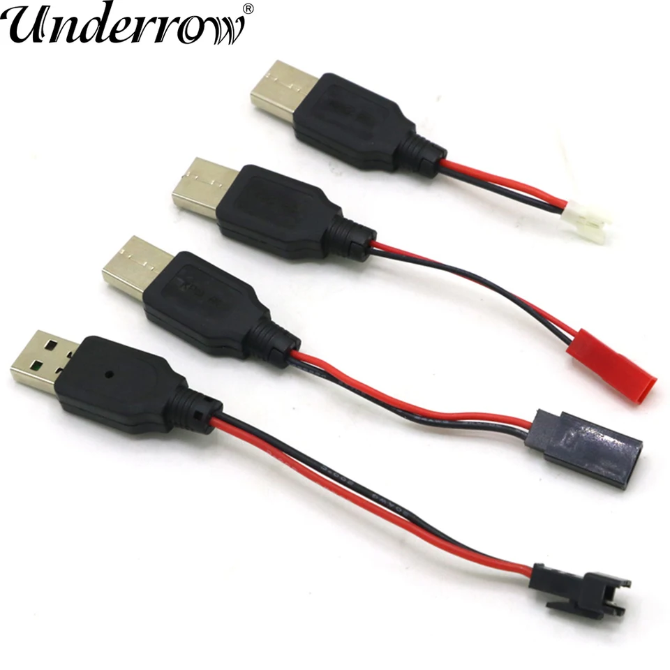 RC USB Nabíjanie 3,7V lítium nabíjačka nabíjačku USB na JST / SM / Futaba zástrčka pre 3RC Drone Quadcopter