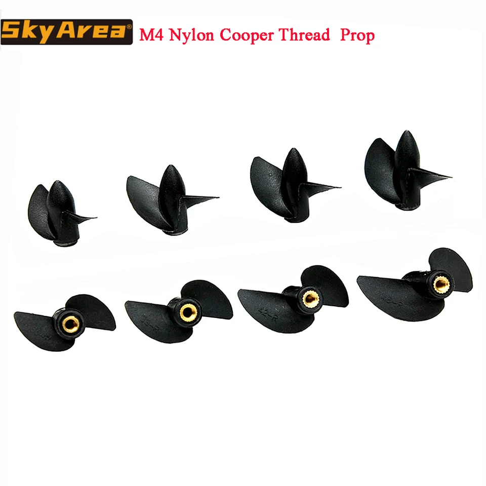 RC čln M4 Dve lopatky lopatie s pádlom skrutkovača Nylon Loď kladná/spätná vrtuľa pre 4 mm m4 prop hriadeľ