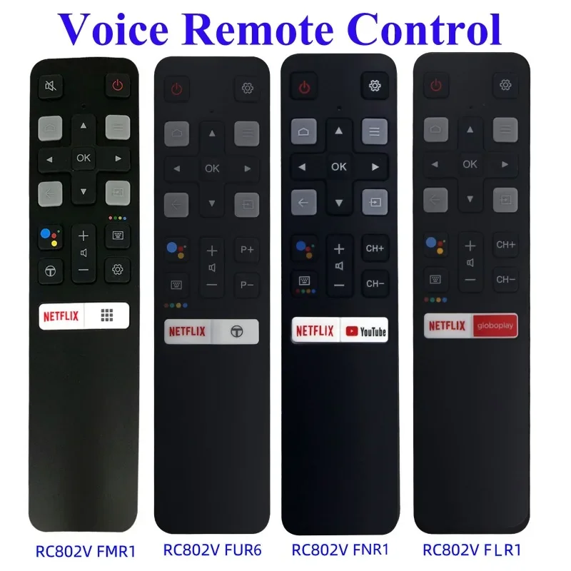 RC802V FMR1 FUR6 FNR1 FLR1 Google Assistant hlasový diaľkový ovládač pre TCL Android 4K SMART TV 49P30FS 65P8S 55C715 49S6800 43P615