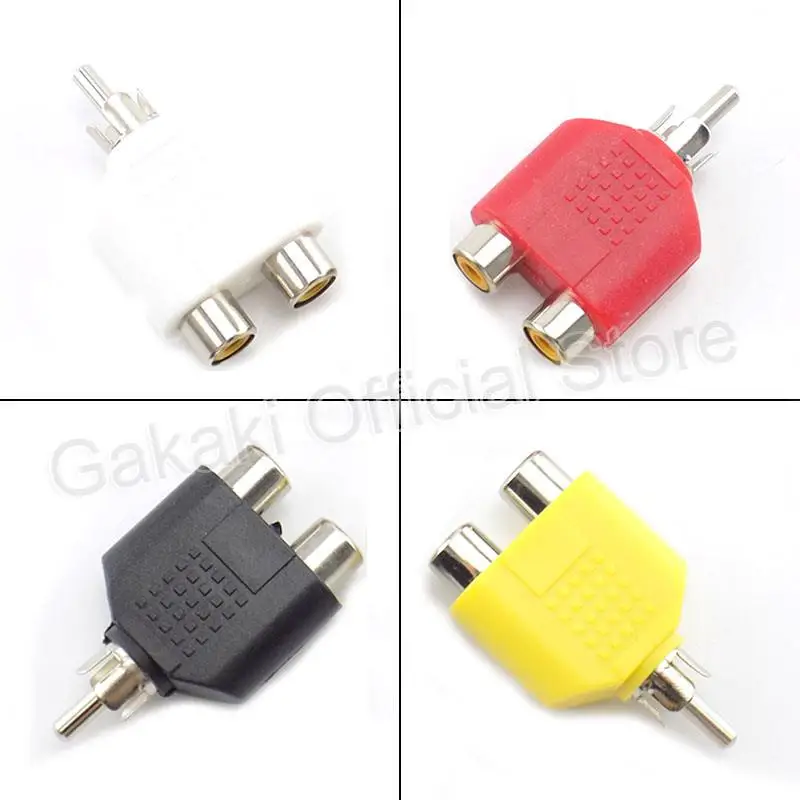 RCA Y Splitter AV Audio Video Converter 1 Muž na 2 ženský adaptér súprava Lotus Color AV Jack RCA zástrčka na zdvojnásobenie